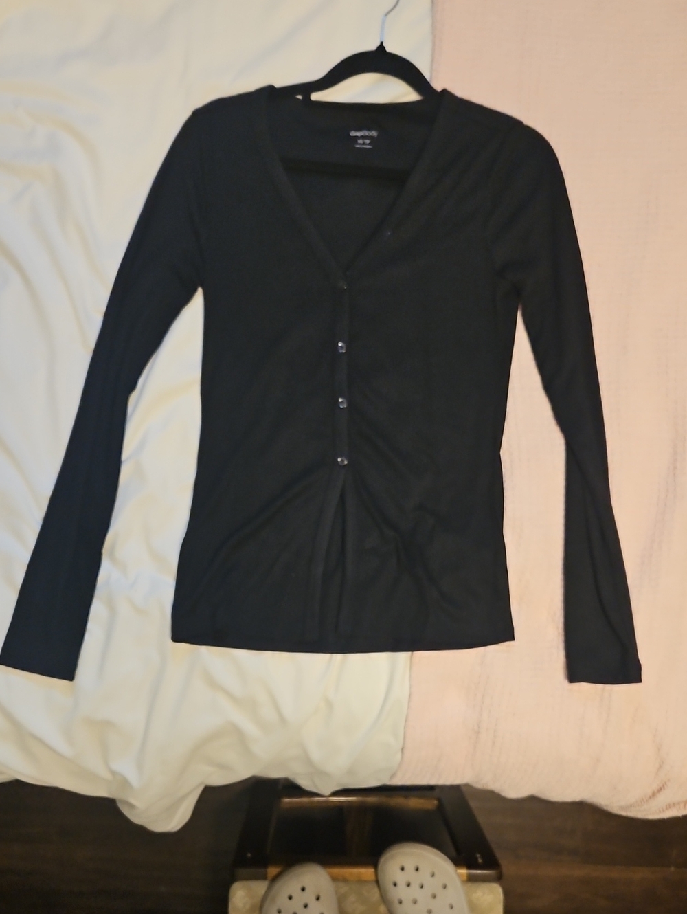 GAP Black V-Neck Button Cardigan